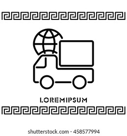 Web line icon. World shipping
