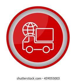 Web line icon. World shipping