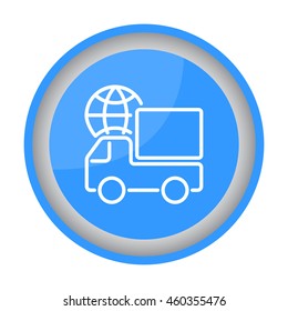 Web line icon. World shipping