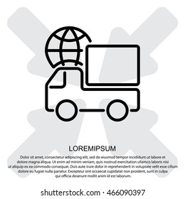 Web line icon. World shipping