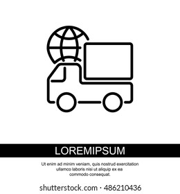 Web line icon. World shipping