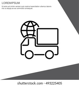 Web line icon. World shipping