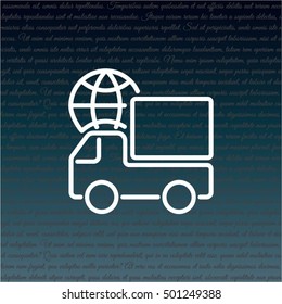 Web line icon. World shipping