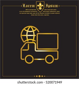 Web line icon. World shipping