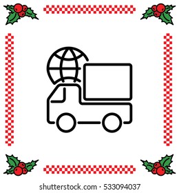 Web line icon. World shipping