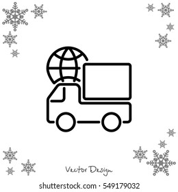 Web line icon. World shipping