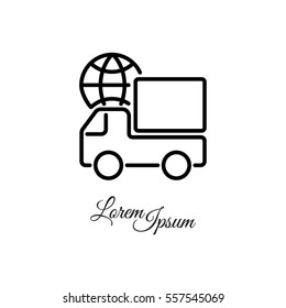 Web line icon. World shipping