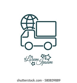 Web line icon. World shipping