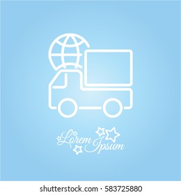 Web line icon. World shipping