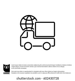 Web line icon. World shipping
