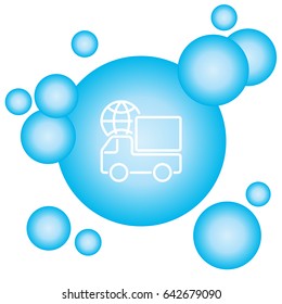 Web line icon. World shipping