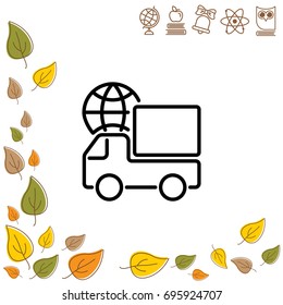 Web line icon. World shipping