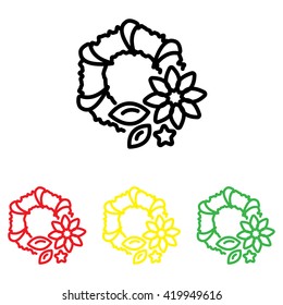 Web line icon. Wreath