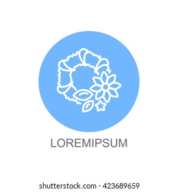 Web line icon. Wreath