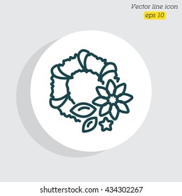 Web line icon. Wreath