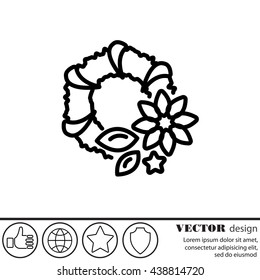 Web line icon. Wreath