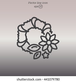 Web line icon. Wreath