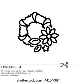 Web line icon. Wreath
