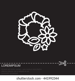Web line icon. Wreath