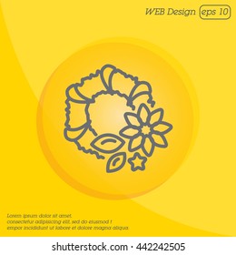 Web line icon. Wreath