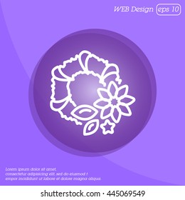 Web line icon. Wreath