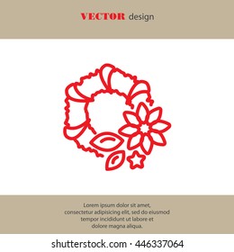 Web line icon. Wreath
