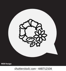 Web line icon. Wreath