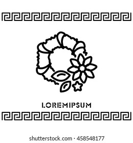 Web line icon. Wreath