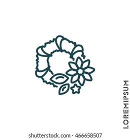 Web line icon. Wreath