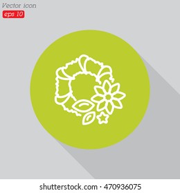 Web line icon. Wreath