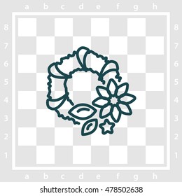 Web line icon. Wreath