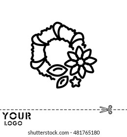 Web line icon. Wreath