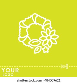 Web line icon. Wreath