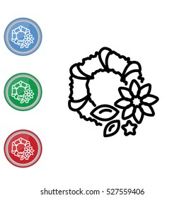 Web line icon. Wreath