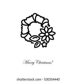 Web line icon. Wreath