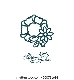 Web line icon. Wreath