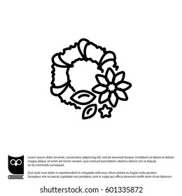 Web line icon. Wreath
