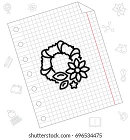 Web line icon. Wreath