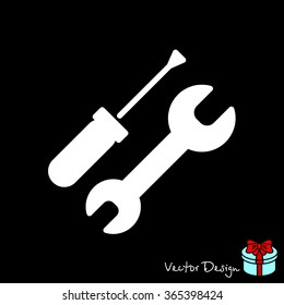 Web line icon. Wrench and screwdriver