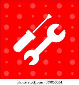 Web line icon. Wrench and screwdriver