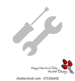 Web line icon. Wrench and screwdriver