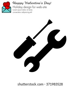 Web line icon. Wrench and screwdriver