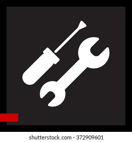 Web line icon. Wrench and screwdriver