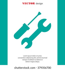 Web line icon. Wrench and screwdriver