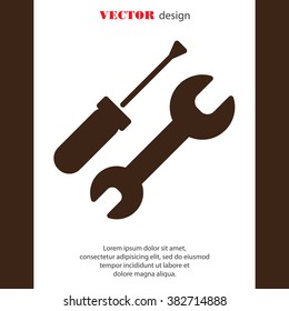 Web line icon. Wrench and screwdriver