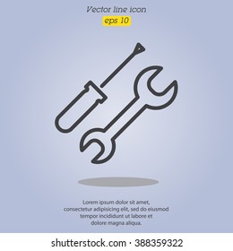 Web line icon. Wrench and screwdriver