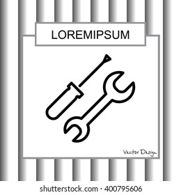 Web line icon. Wrench and screwdriver