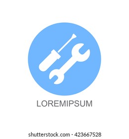 Web line icon. Wrench and screwdriver
