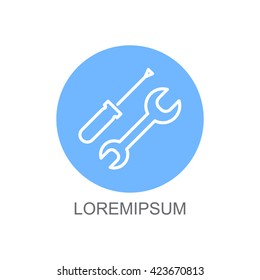 Web line icon. Wrench and screwdriver