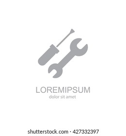 Web line icon. Wrench and screwdriver